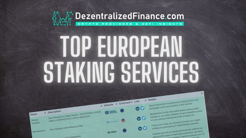 Top European Staking-as-a-Service Platforms