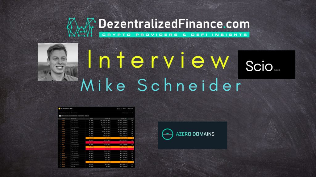 Interview with Mike Schneider | stablecoins.wtf | scio.xyz | azero.domains