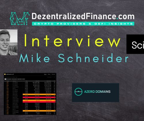 DezentralizedFinance 34 Interview with Mike Schneider | stablecoins.wtf | scio.xyz | azero.domains